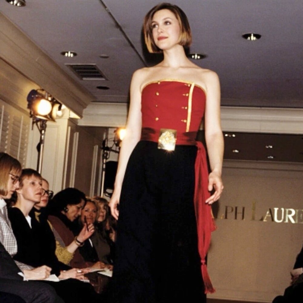 Ralph Lauren Purple Label Collection Small corset bustier top vintage red gold - Picture 4 of 13